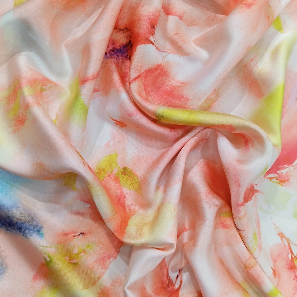Bella Tie Dye Print On Korean Satin SS22A KSPA03