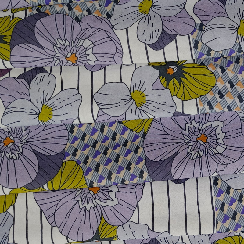 Big Flower Wall Print On Royal Georgette (SS22L) RGPL11