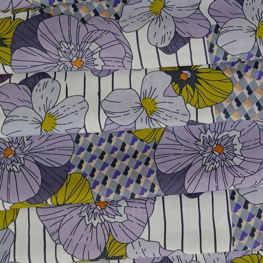 Big Flower Wall Print On Royal Georgette (SS22L) RGPL11