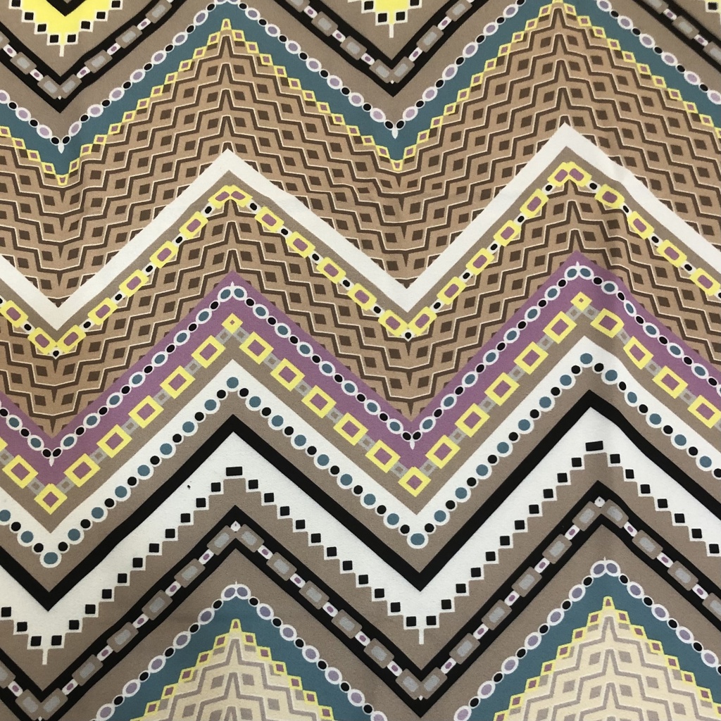 Brown Chevron Print On Royal Georgette (SS22L) RGPL15