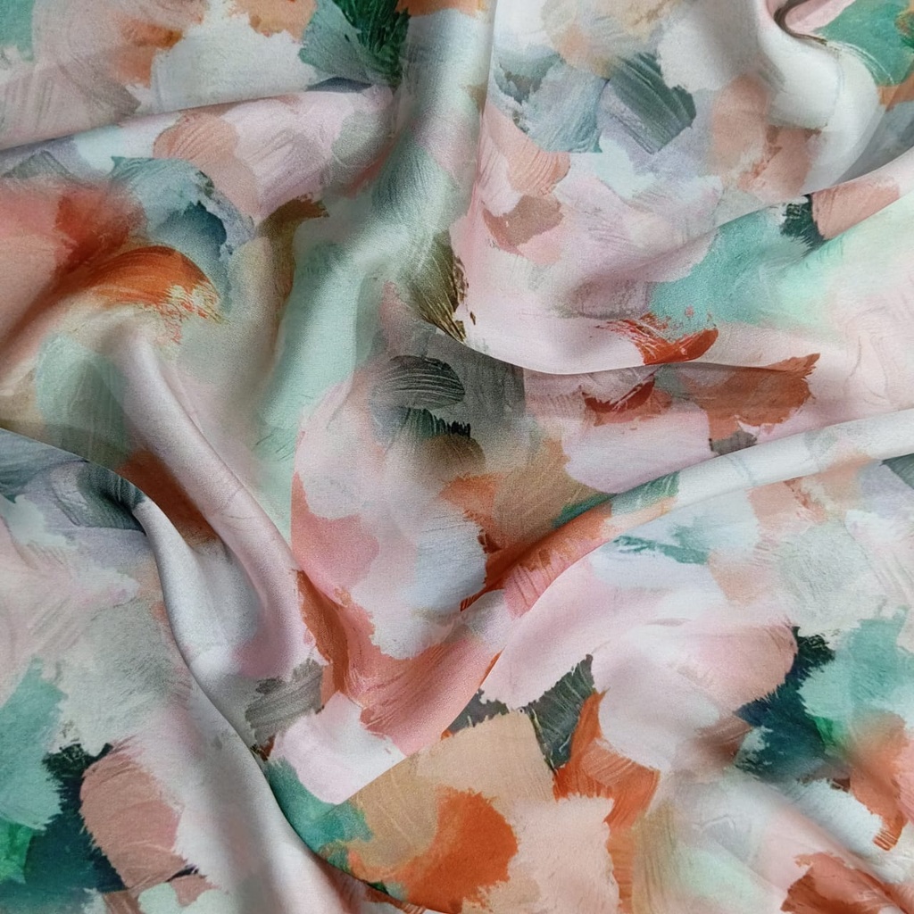 Brush Art Print On Korean Satin SS22L KSPL05