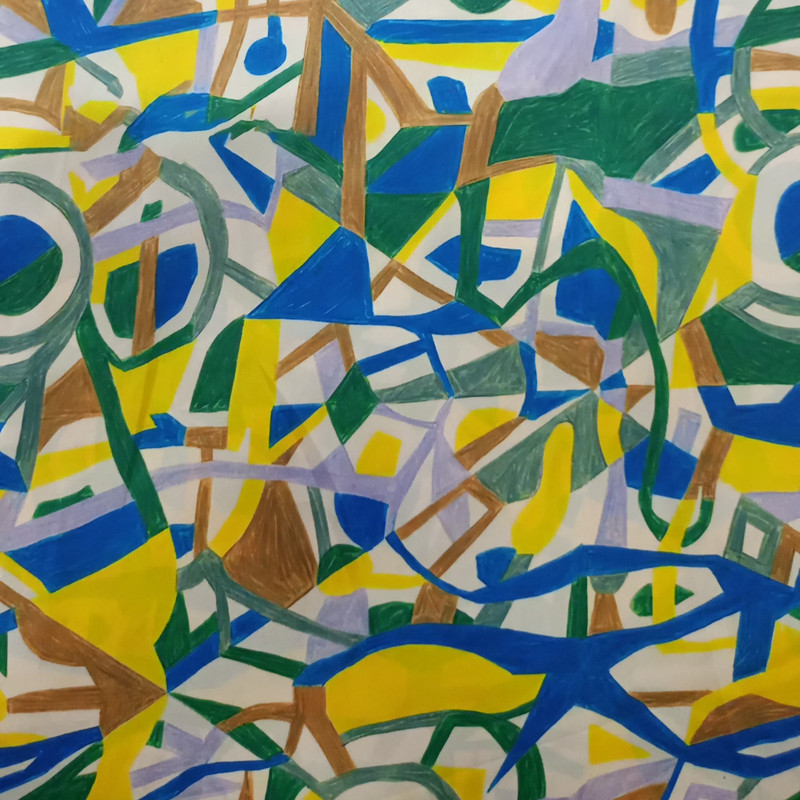 Illusion Art Print On Korean Satin SS22L KSPL08