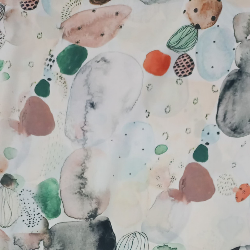 Stone Art Print On Korean Satin SS22L KSPL22