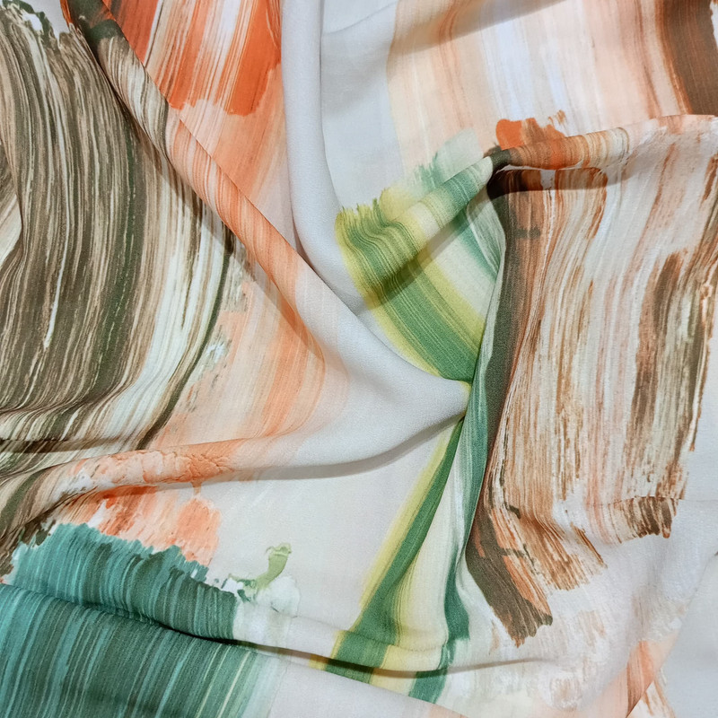 Brush Art Work Print On Royal Georgette (SS22N) RGPB81