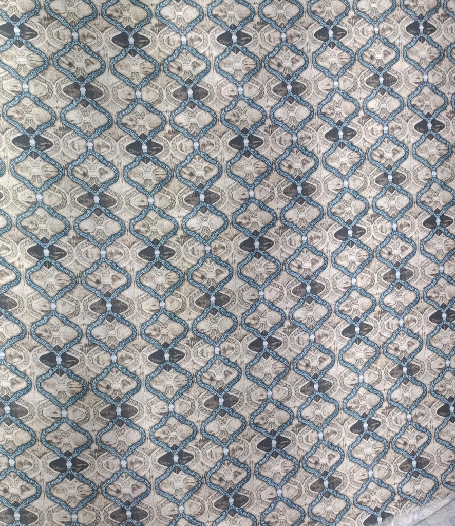 Ogee Silver Print On Royal Georgette (SS22N) RGPB86