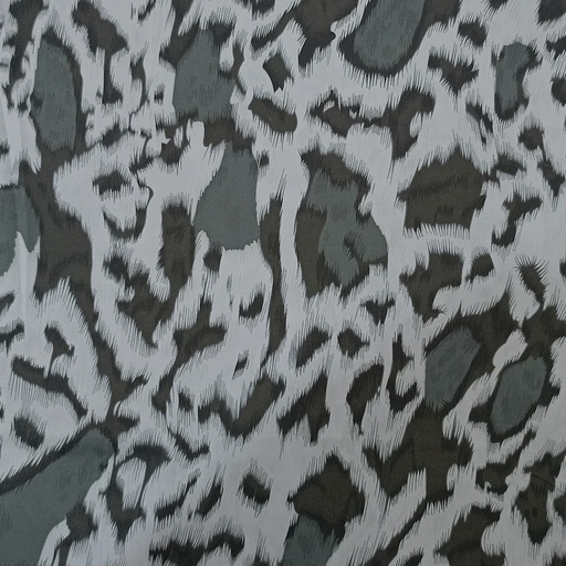 Grey & White Leopard Print On Korean Satin SS22N KSPB36