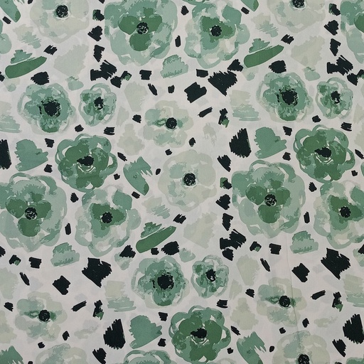 Vintage Floral Print On Korean Satin SS22N KSPB49