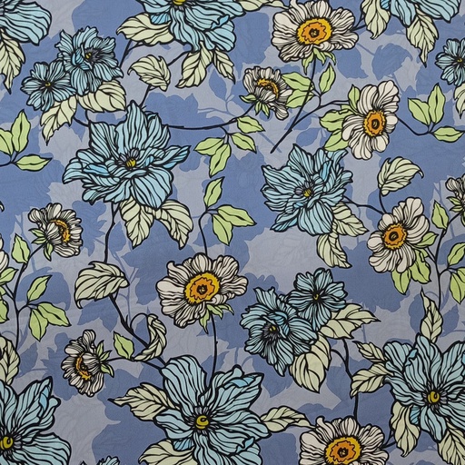 Floral Print On Korean Satin SS22N KSPB57