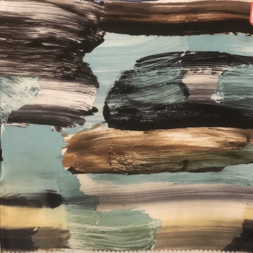 Brush Artwork Print On Korean Satin SS22N-KSPB82