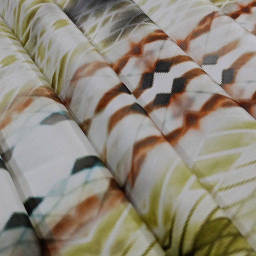 Brown Snake Skin Print On Twill Satin (PA03C#1) TSPS40