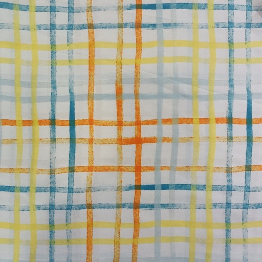 Rainbow Check Print On Twill Satin (PA02C#2) TSPS50
