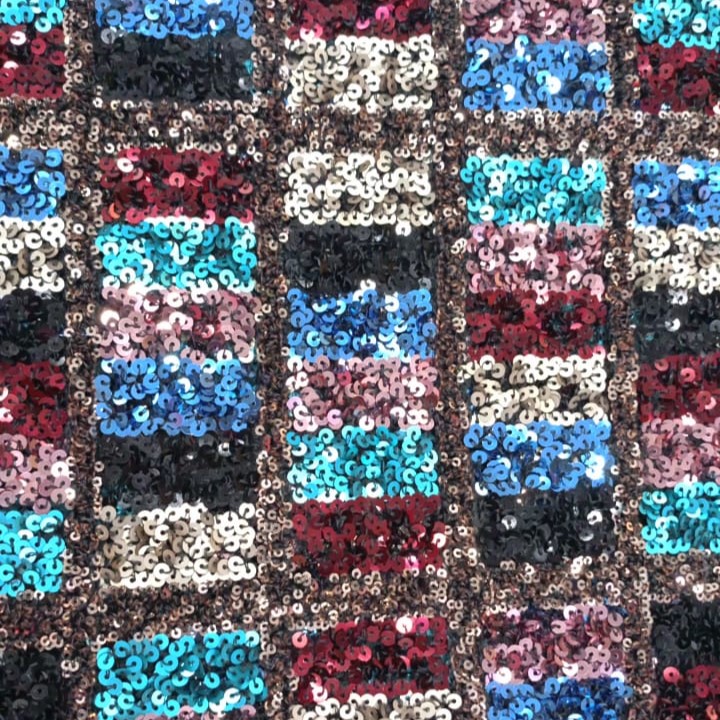 Embroidered Sequins (Checks, Colour--Black)