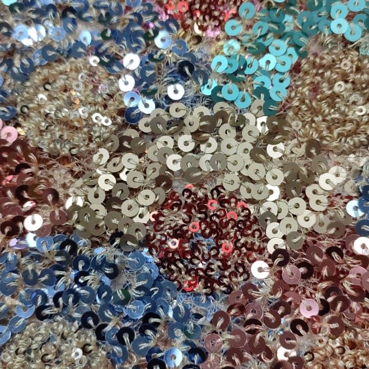 Embroidered Sequins(Scallops, Colour- Cream)