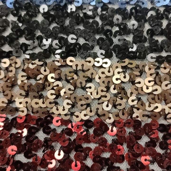 Embroidered Sequins(Stripes, Colour- Black)