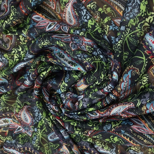 Tanzanian Forest Print on Chiffon Lurex