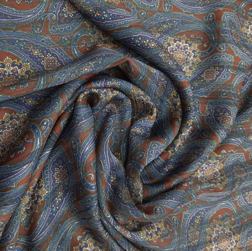 Persian Paisley Print on Chiffon Lurex